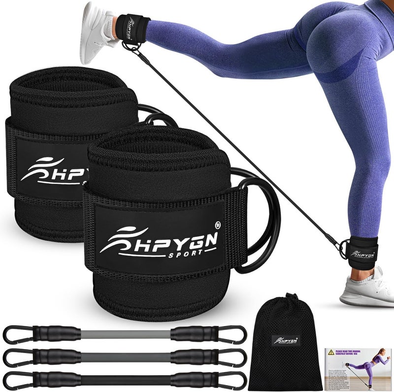HPYGN Ankle Resistance Bands, Ankle Bands for Working Out with Cuffs, Resistance Bands for Leg Butt Training Workout Equipment for Kickbacks Hip Gluteus Training, Ankle Strap with Exercise Bands - Image 1